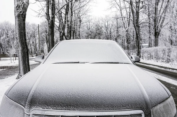 Frozen part of car. Selective focus. A little of DOF — Stock Photo, Image