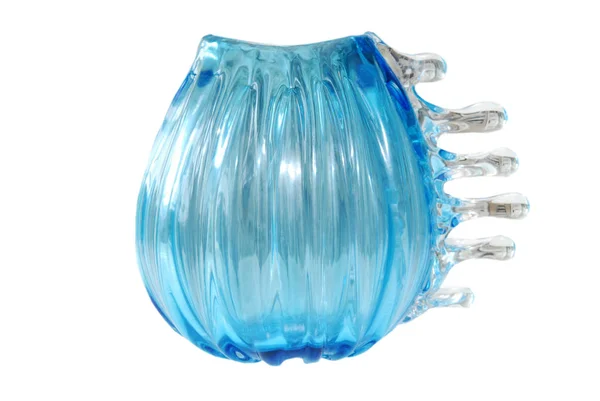 Tigela de vidro azul moderno — Fotografia de Stock