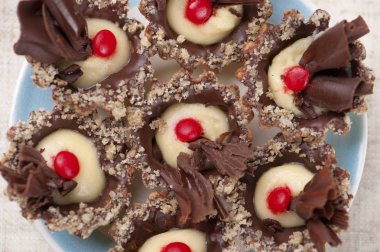 Güzel küçük çikolata kurabiye closeup