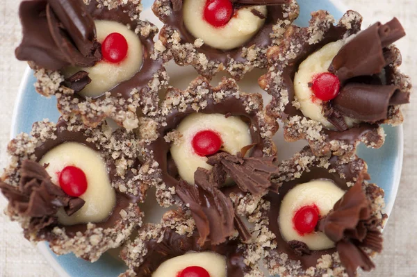 Güzel küçük çikolata kurabiye closeup