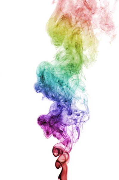 Abstrato colorido Rainbow Smoke isolado no fundo branco . — Fotografia de Stock