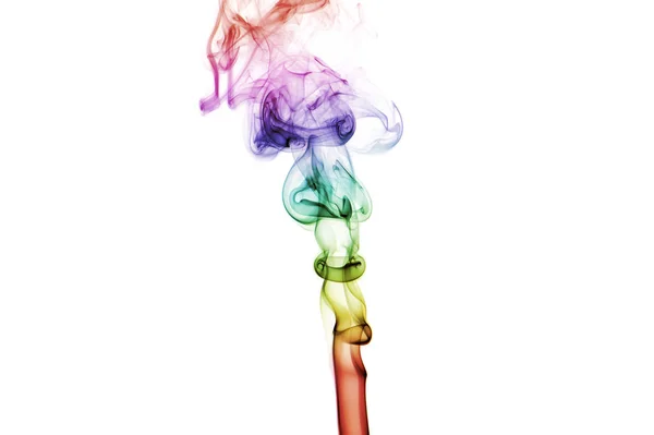 Abstract πολύχρωμο ουράνιο τόξο καπνίζουν απομονώνονται σε λευκό φόντο — Φωτογραφία Αρχείου