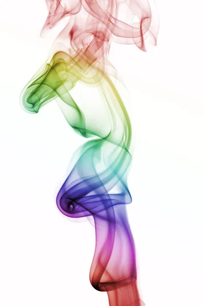 Abstrato colorido Rainbow Smoke isolado no fundo branco — Fotografia de Stock