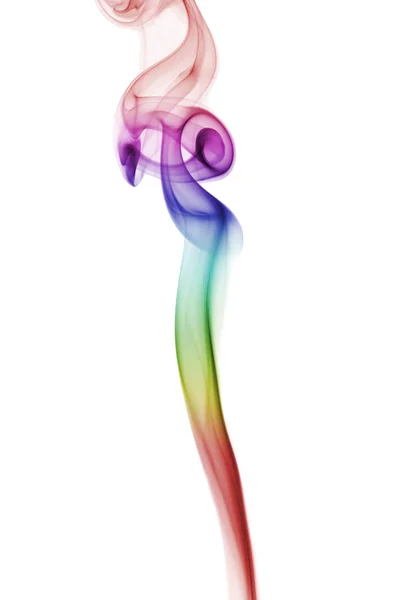 Astratto colorato arcobaleno fumo isolato su sfondo bianco — Foto Stock