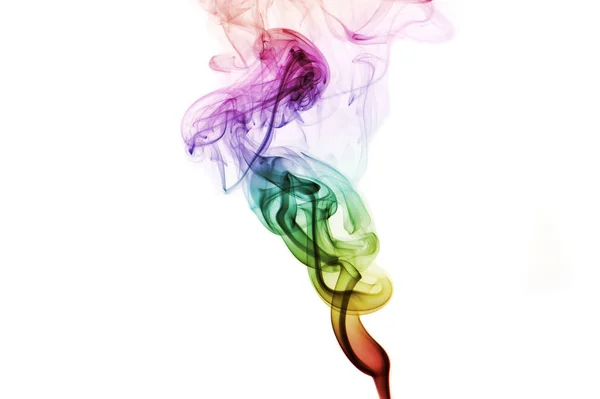 Abstrato colorido Rainbow Smoke isolado no fundo branco — Fotografia de Stock