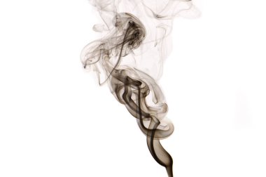 Beyaz arka plan üzerinde izole siyah soyut duman dalga