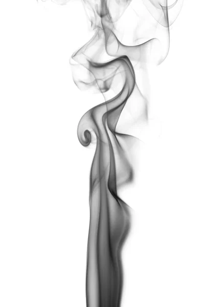 Czarny Abstrakcja dym fala, izolowana na białym tle — Zdjęcie stockowe