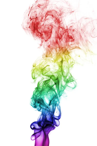 Renkli gökkuşağı izole üzerinde beyaz arka plan duman
