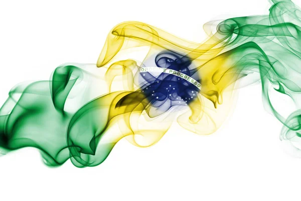 Бразильский национальный флаг дыма — стоковое фото