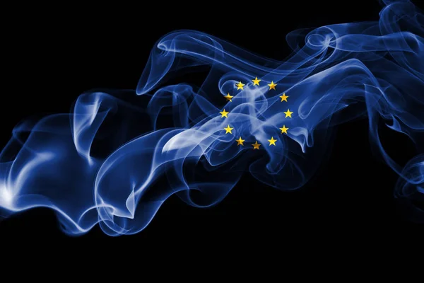 EU rök-flagga, Europeiska unionen — Stockfoto