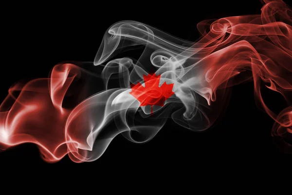 Canada national smoke flag — Stock Photo, Image
