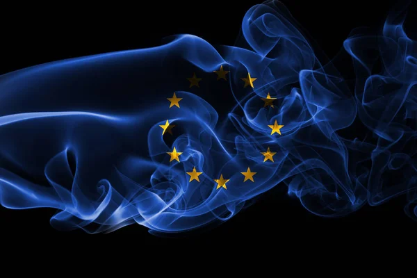 欧洲联盟欧盟烟旗帜 — 图库照片