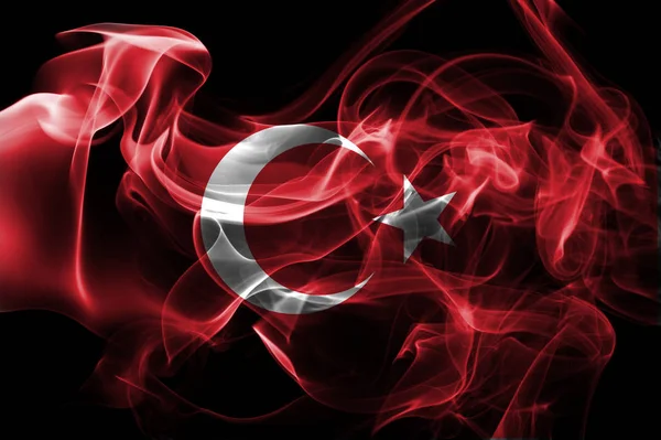 Turkiet rök flagga — Stockfoto