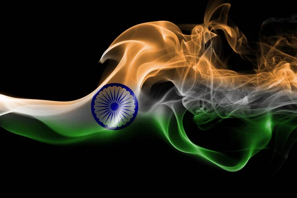 Индийский национальный флаг дыма — стоковое фото
