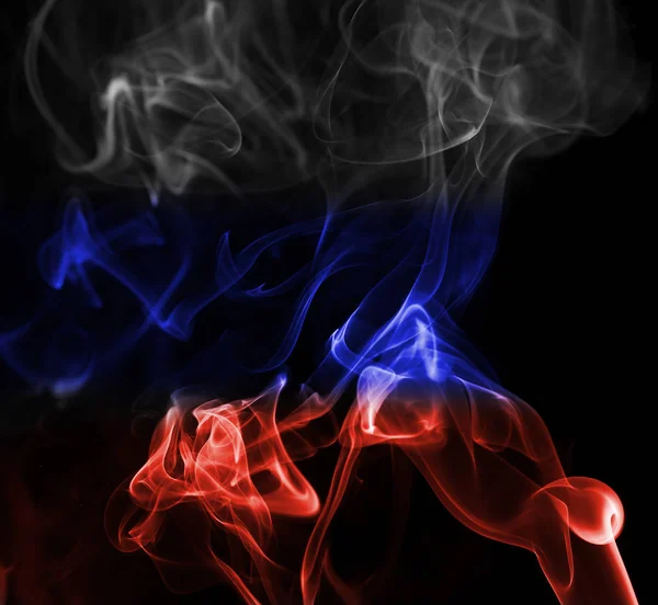 Rússia bandeira nacional do fumo — Fotografia de Stock