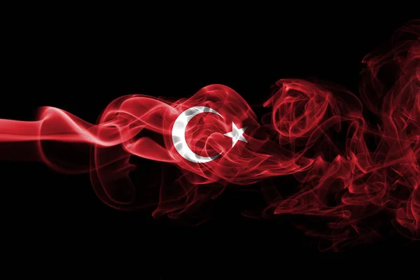 Bendera nasional asap Turki — Stok Foto