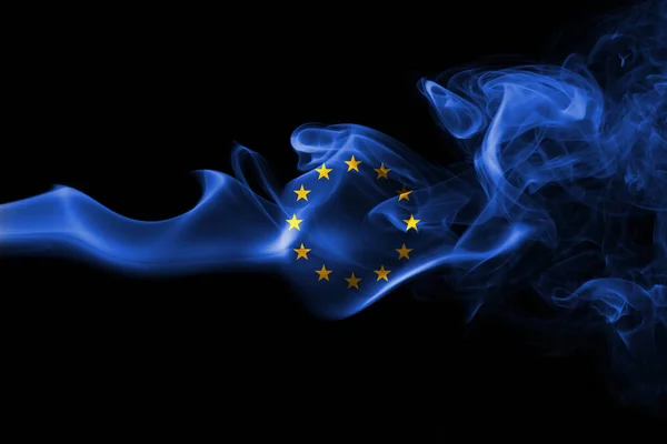 EU rök-flagga, Europeiska unionen — Stockfoto