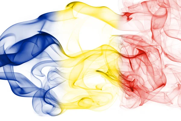 Roménia bandeira nacional do fumo — Fotografia de Stock