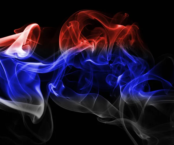 Sérvia bandeira nacional do fumo — Fotografia de Stock
