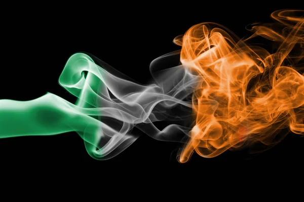 Irsko státní vlajka kouře — Stock fotografie