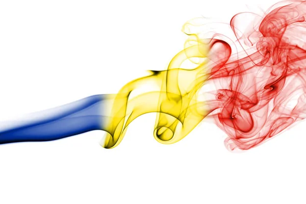 Ρουμανία εθνική σημαία καπνού — Φωτογραφία Αρχείου
