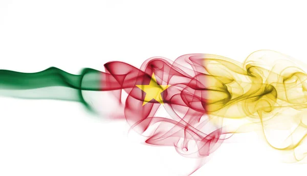 Kamerun zászlaja füst — Stock Fotó