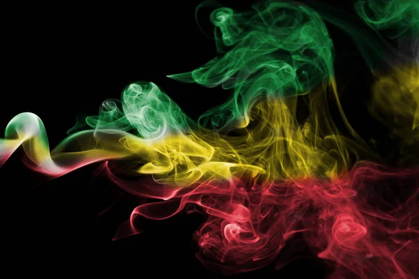 Ethiopia national smoke flag — Stock Photo, Image