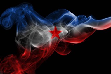 Siyah arka plan üzerine izole Yugoslavya Ulusal duman bayrak 