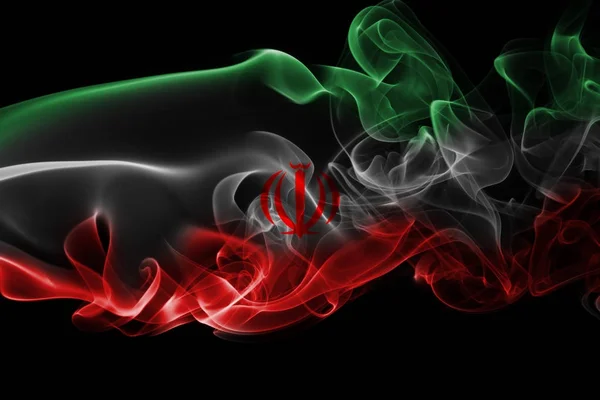 Írán státní vlajka kouře — Stock fotografie