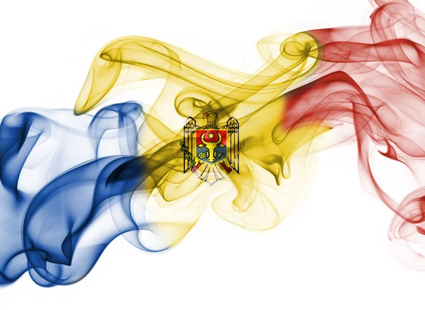 Mołdawia dym Flaga narodowa — Zdjęcie stockowe