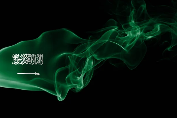 Arábia Saudita bandeira nacional do fumo — Fotografia de Stock