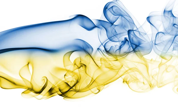 Ukraine national smoke flag — Stock Photo, Image