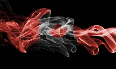 Kanada bayrağı duman