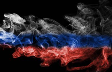 Rusya bayrağı duman