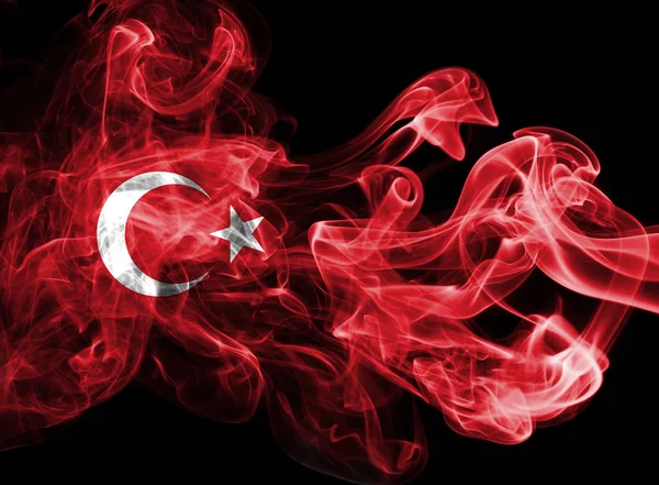 Turquie drapeau fumée — Photo