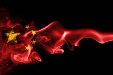 Çin bayrağı duman