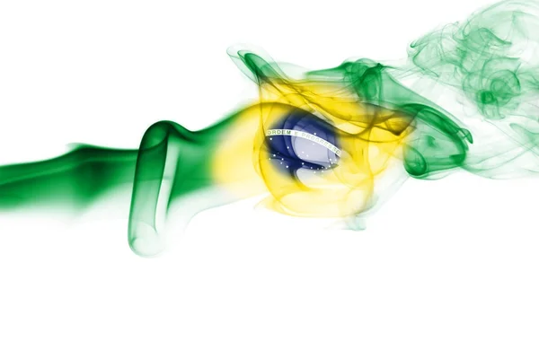 Brezilya bayrağı duman — Stok fotoğraf
