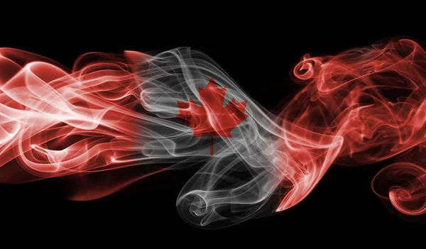 Kanada bayrağı duman — Stok fotoğraf