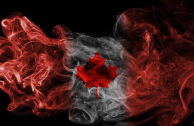 Kanada bayrağı duman