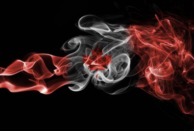 Kanada bayrağı duman