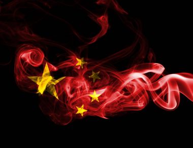 Çin bayrağı duman