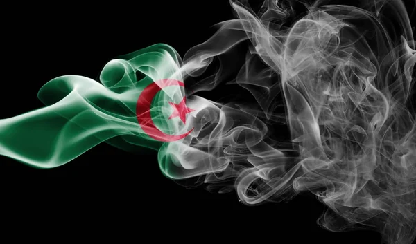 Alžírsko státní vlajka kouře — Stock fotografie
