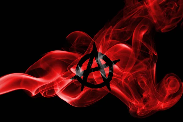 Drapeau de fumée anarchie — Photo