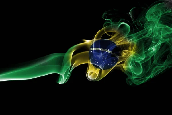 Brazil flag smoke — Stock Photo, Image