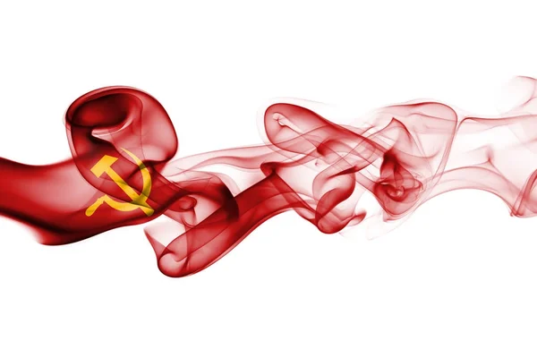 Κομμουνιστική σημαία καπνού — Φωτογραφία Αρχείου