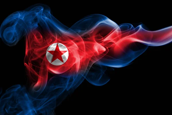 Corea del Norte bandera nacional de humo —  Fotos de Stock