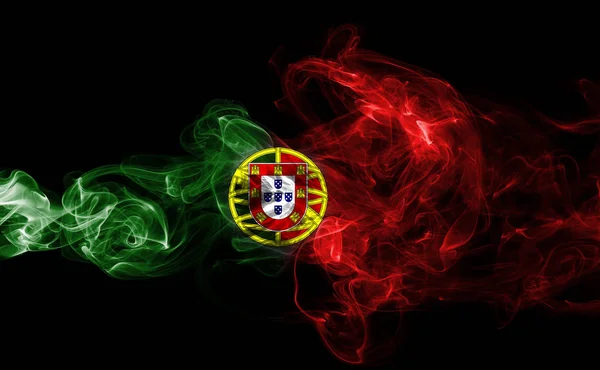 Portekiz bayrağı duman — Stok fotoğraf
