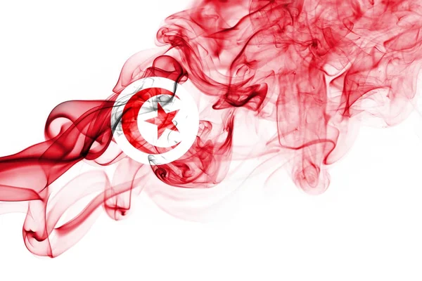 Tunisie drapeau de fumée — Photo