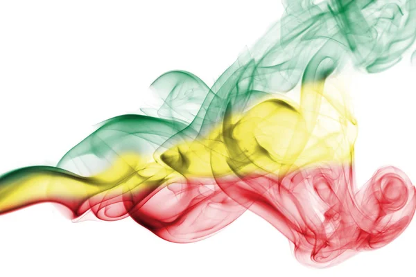 Ethiopia national smoke flag — Stock Photo, Image