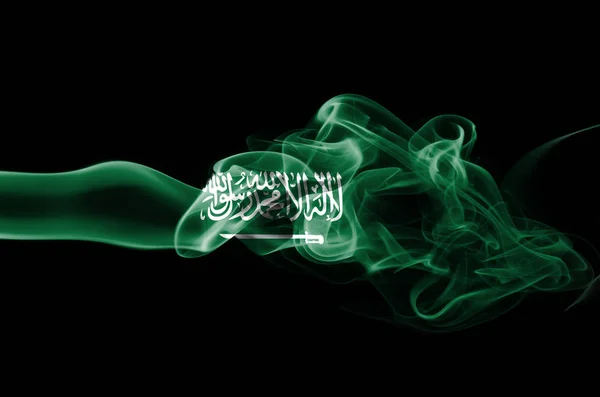 Bandera nacional de humo de Arabia Saudita —  Fotos de Stock